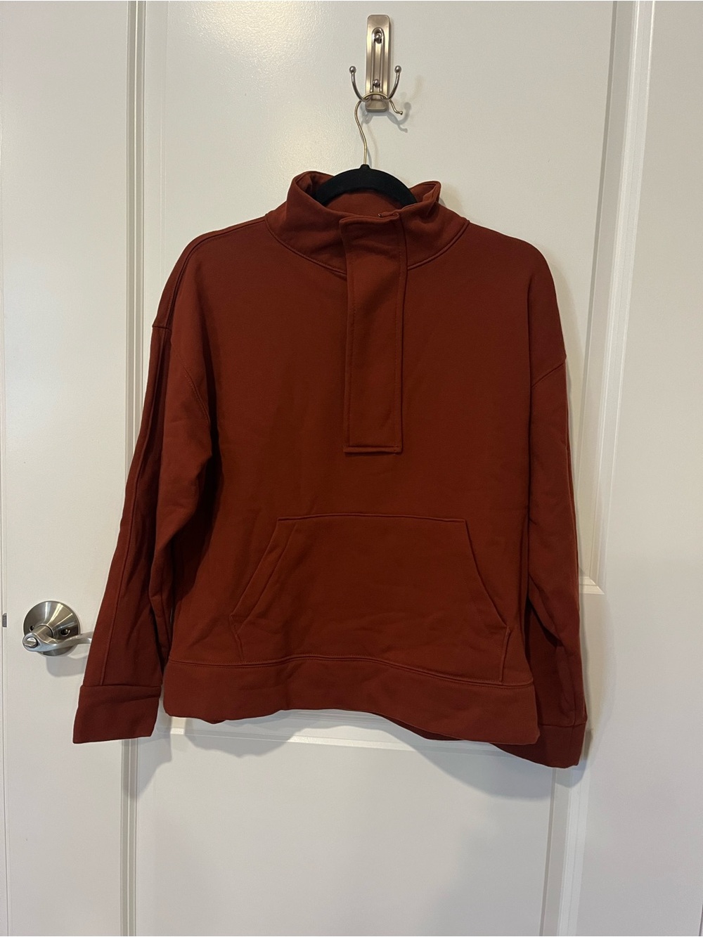 all in motion Rust Red Pull‑Over Funnel Neck Sweatshirt